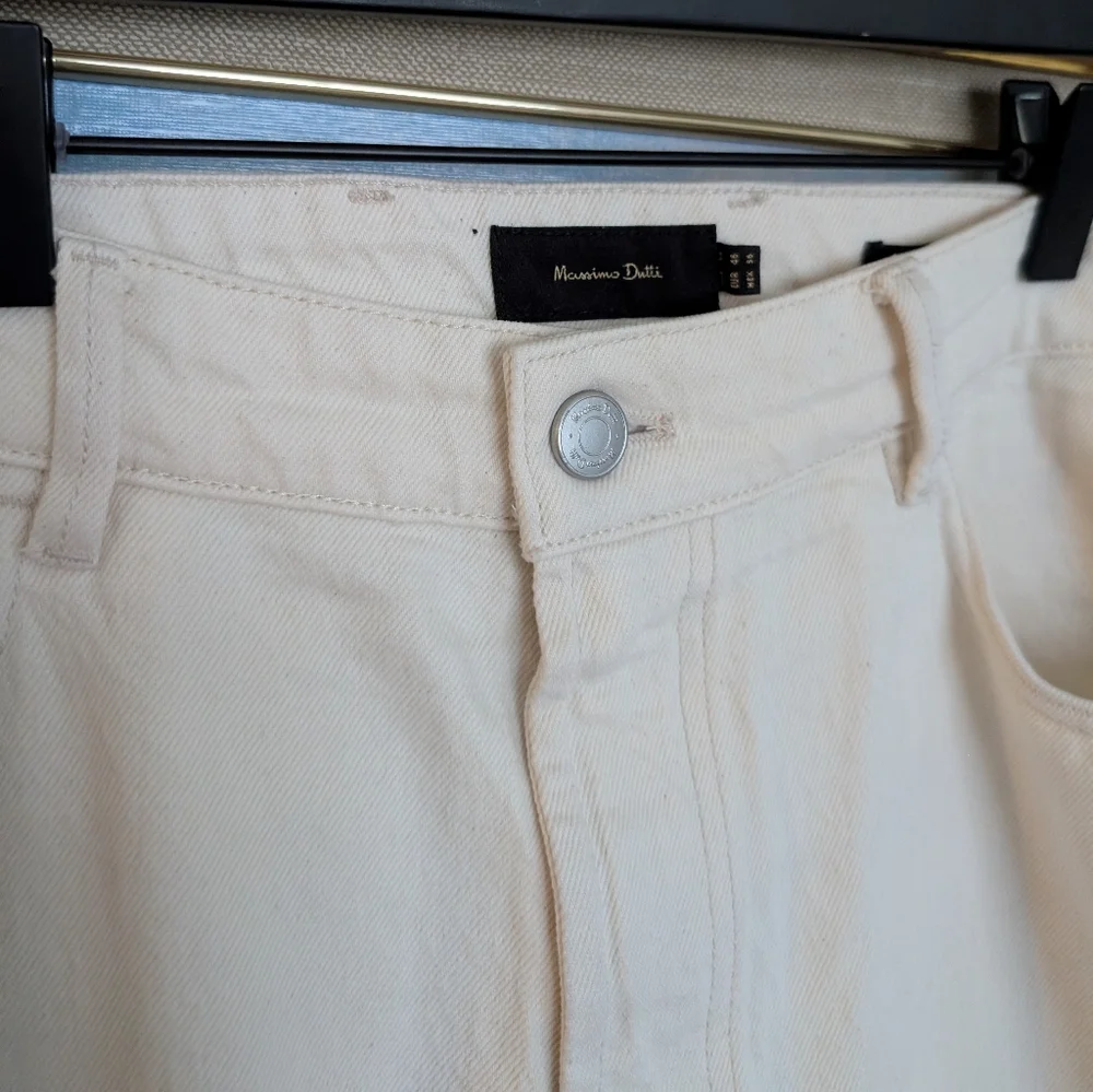 Massimo Dutti Cream Straight Men Jeans